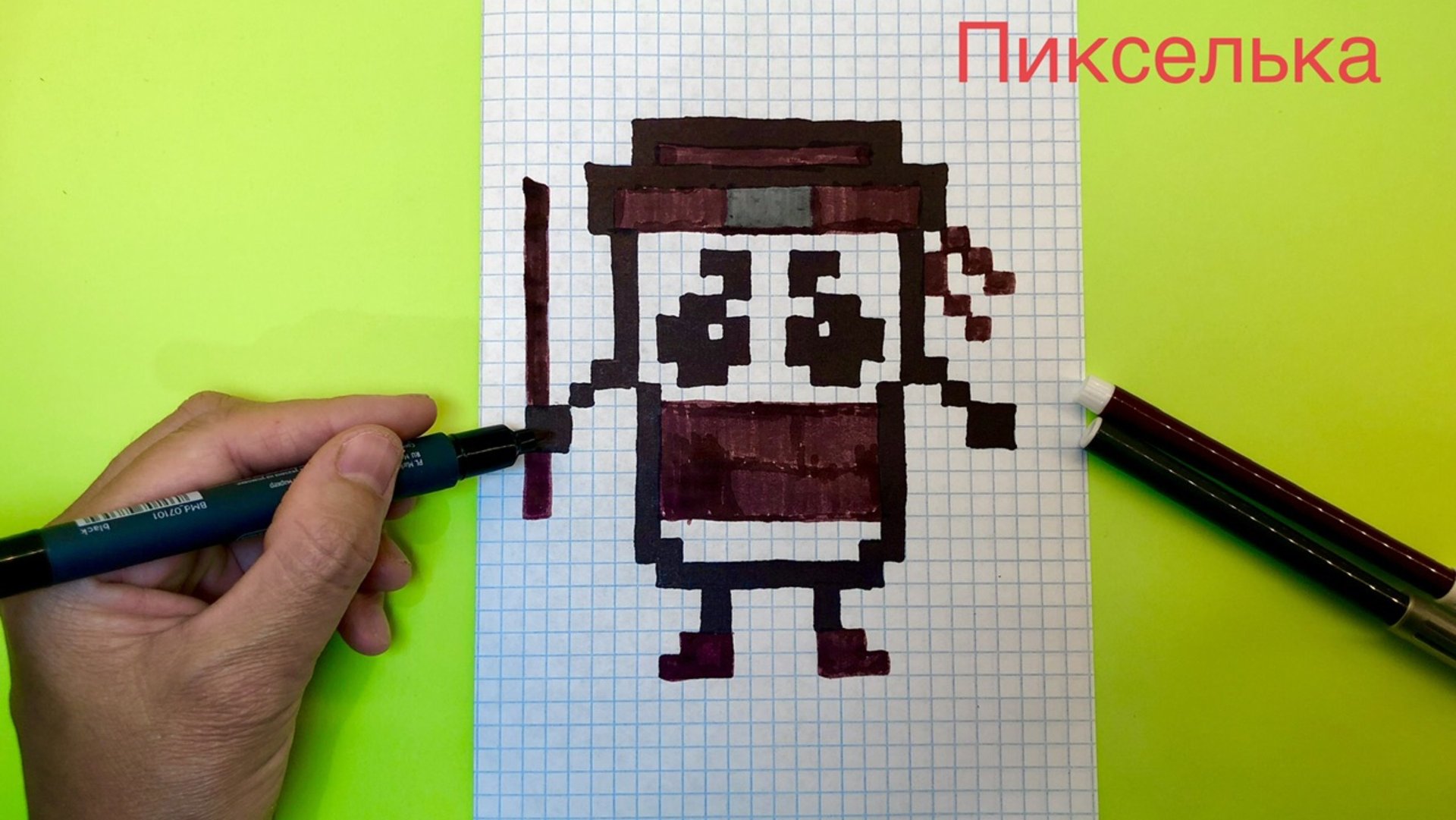 Как рисовать капучино ассасино по клеточкам ❤️ Рисунки по клеточкам #пикселька смотреть онлайн