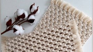 Макраме мастер - класс: Прямоугольная макраме салфетка / плейсмат / подставка под горячее