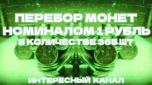 ЗАЧЕТНЫЙ ПЕРЕБОР МОНЕТ НОМИНАЛОМ 1 РУБЛЬ. КОЛ-ВО 365 шт.(РЕДКИЕ И НЕЧАСТЫЕ ШТЕМПЕЛИ, БРАКИ МОНЕТ)