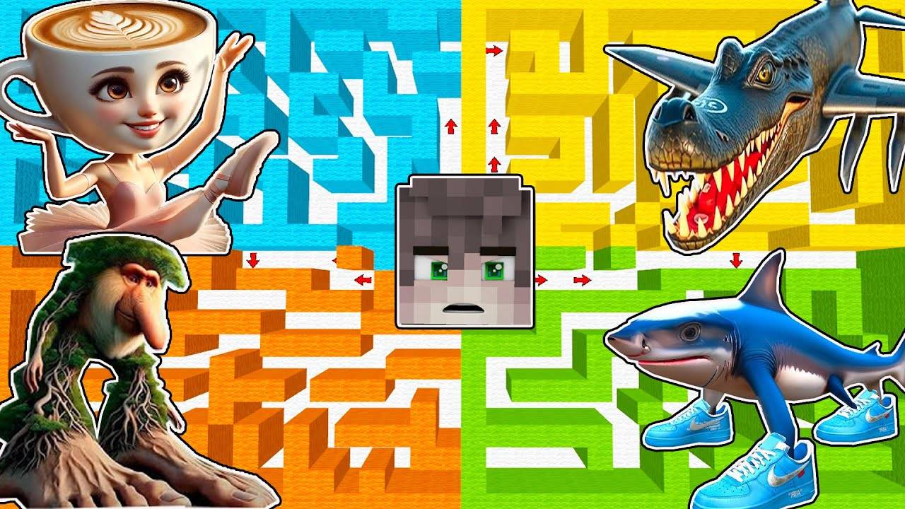 ЛАБИРИНТЫ С ВЫЖИВАНИЕМ ВСЕХ МЕМ БРЕЙНРОТ И СПРУНКОВ В МАЙНКРАФТ смотреть онлайн