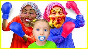 Милана с няней и своей подругой