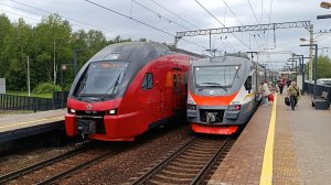 Подборка электропоездов платформа Шереметьевская D1 МЦД