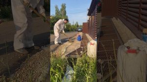 Ремонт дорожного покрытия с помощью Penoglas Kit 400 road и камня (гравия, щебня, крошки).