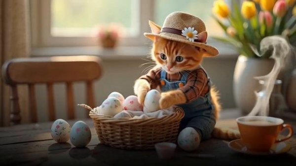 🌻Tiny Cat’s Kindness_ A Story of Friendship and Easter Joy🥚
