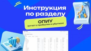 Инструкция по разделу ОПИУ (Отчет о прибылях и убытках)