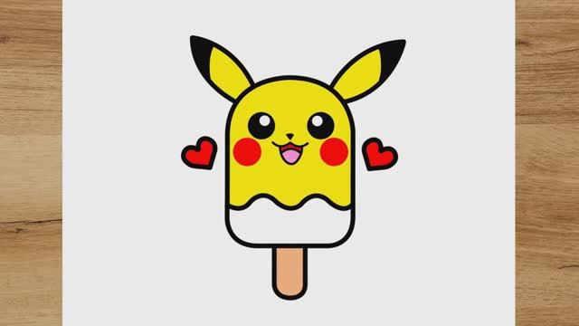 КАК НАРИСОВАТЬ МОРОЖЕНОЕ ПИКАЧУ В СТИЛЕ KAWAII смотреть онлайн