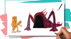 Рисуем Морского пожирателя Блуп против Тунг Тунг Тунг Саура