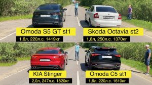 КИТАЙЦЫ опять ВСЕХ объехали! Omoda S5 GT, C5 AWD vs KIA Stinger vs Skoda Octavia vs Zeekr x vs Exeed