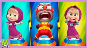 Говорящий Том vs Маша и Медведь Догонялки.Кто Быстрее Том или Маша