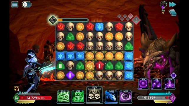 Puzzle Quest 3 Защита Королевства Дух дракона тьмы ур 101 смотреть онлайн