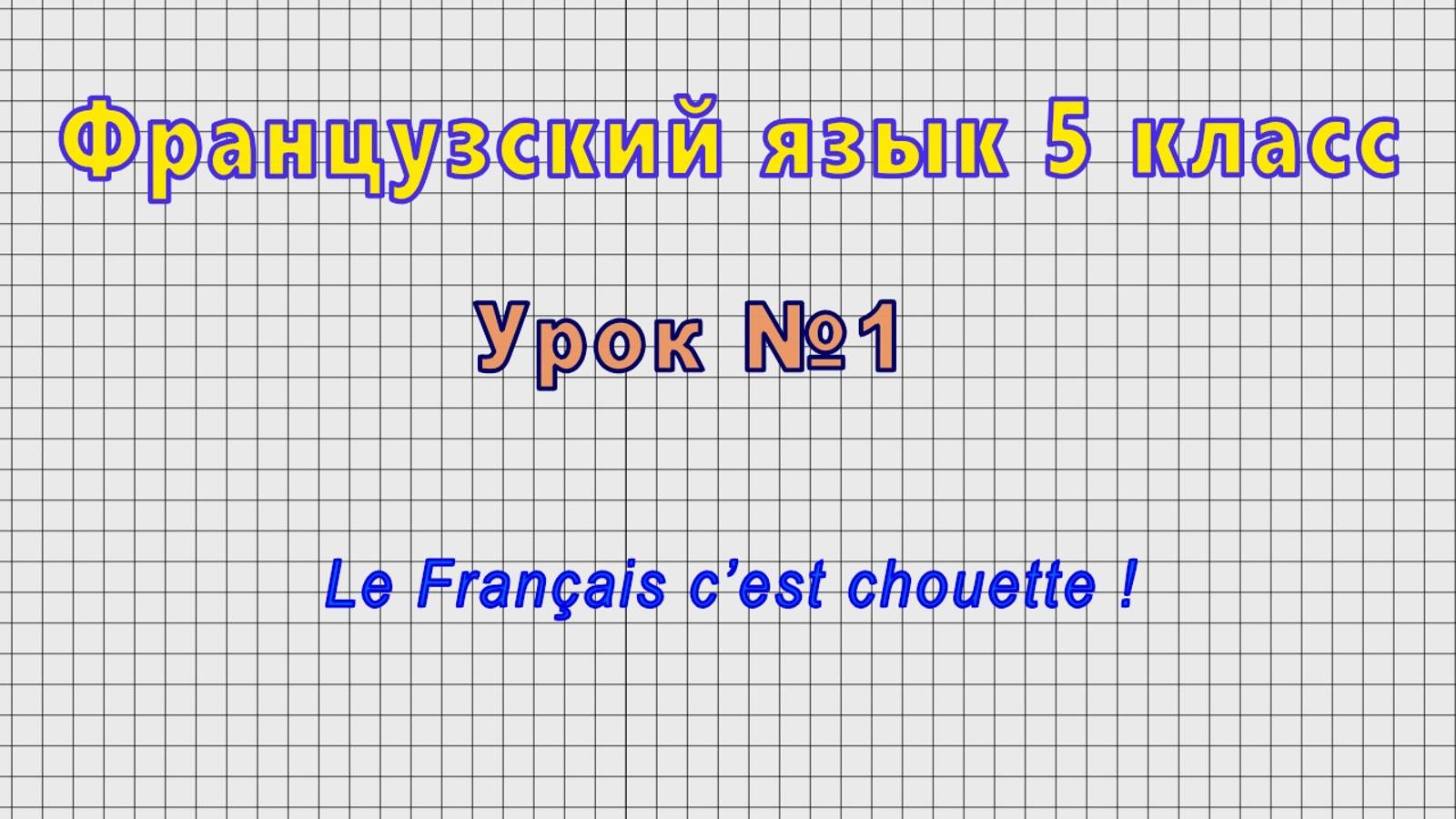 Французский язык 5 класс (Урок№1 - Le Francais C’est Chouette !)
