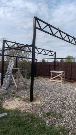 Односкатный навес 6х6 метров своими руками из металлического профиля и крышей из профлиста