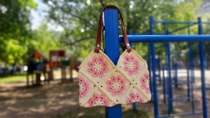 Сумка из мотивов вязаная крючком из шнура. МК Мастер - класс
