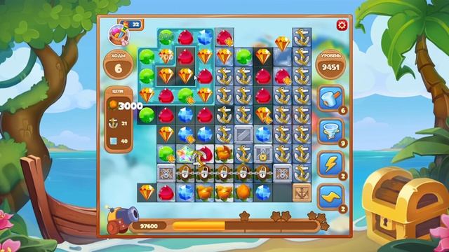 Как пройти уровень 9451 игры Сокровища Пиратов смотреть онлайн