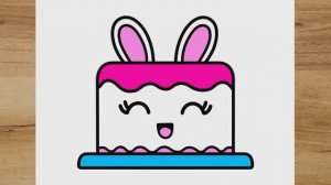 КАК НАРИСОВАТЬ ТОРТ С КРОЛИКОМ В СТИЛЕ КАВАЙИ