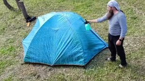 от дождей пропитка силиконом палатки NOVA TOUR EXPLORER 3. подготавливаю вещи к сезону путешествий