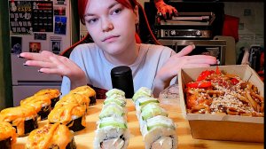 Мукбанг | Суши и Роллы, Удон с креветками | Обжор Асмр