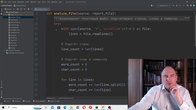 Файлы в Python  подсчет строк слов и символов