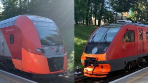 Встреча двух поездов ранним утром на Северном вокзале города Калининград