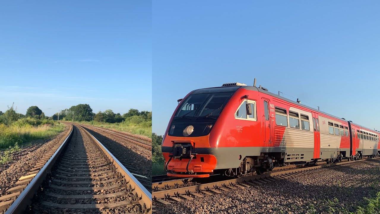 Вечерние рельсобусы в Мамоново. 1333 км и станция Мамоново