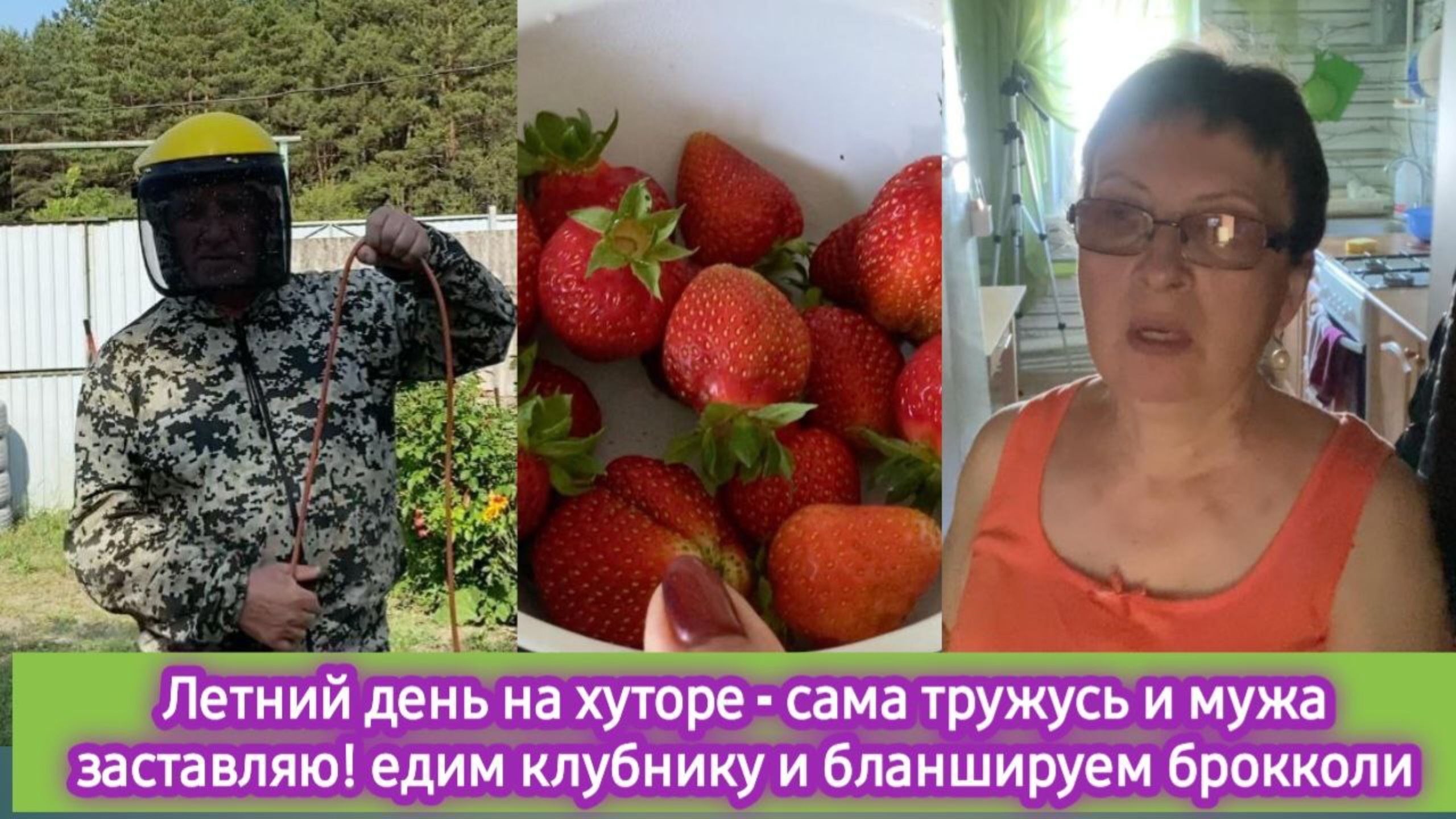 Летний день на хуторе - сама тружусь и мужа заставляю. Едим клубнику и бланшируем брокколи смотреть онлайн