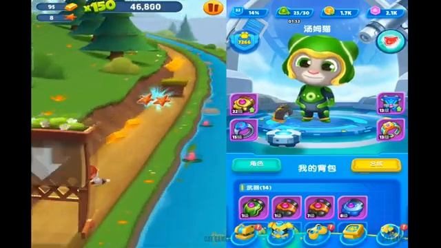 TALKING TALKING TOM LITTLE WARRIOR NEW ARMOR VS TALKING TOM GOLD RUN