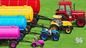 Мини И БОЛЬШИЕ эпические ТРАКТОРЫ, Паркур и автоцистерны против ГЛУБОКОЙ ГРЯЗИ - РАБОТАЙТЕ с цветным