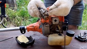 замена карбюратора на триммере бензокосилки