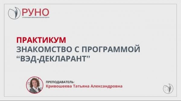 Практикум: знакомство с программой. ВЭД-Декларант | РУНО