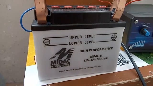 Батарея MIDAC MB4L-B на 4Ah. Зарядка АКБ. Частина 4