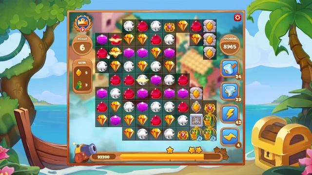 Как пройти уровень 8965 игры Сокровища Пиратов смотреть онлайн
