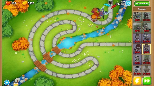 Прохождение любой карты начальной сложности | Bloons Tower D смотреть онлайн