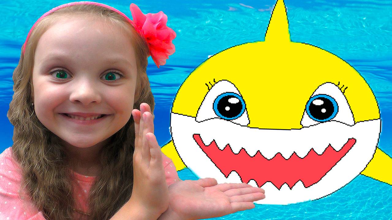 Акулёнок Ту ру ру - Песенка мультик для детей малышей - Видео для детей-Большой сборник-Baby Shark смотреть онлайн