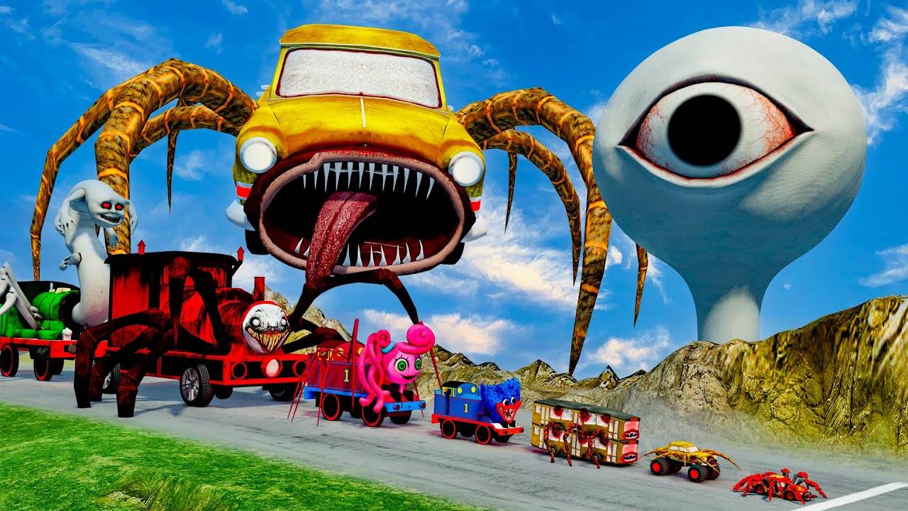 Большие и Маленькие Машины Безумствуют На Скоростном Спуске в Beamng.drive смотреть онлайн