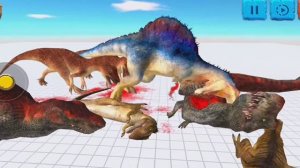 ТИРЕКС И АЛЛОЗАВР ПРОТИВ СПИНОЗАВРА И КАРХАРОДОНТОЗАВРА 🔥😱 Animal Revolt Battle Simulator