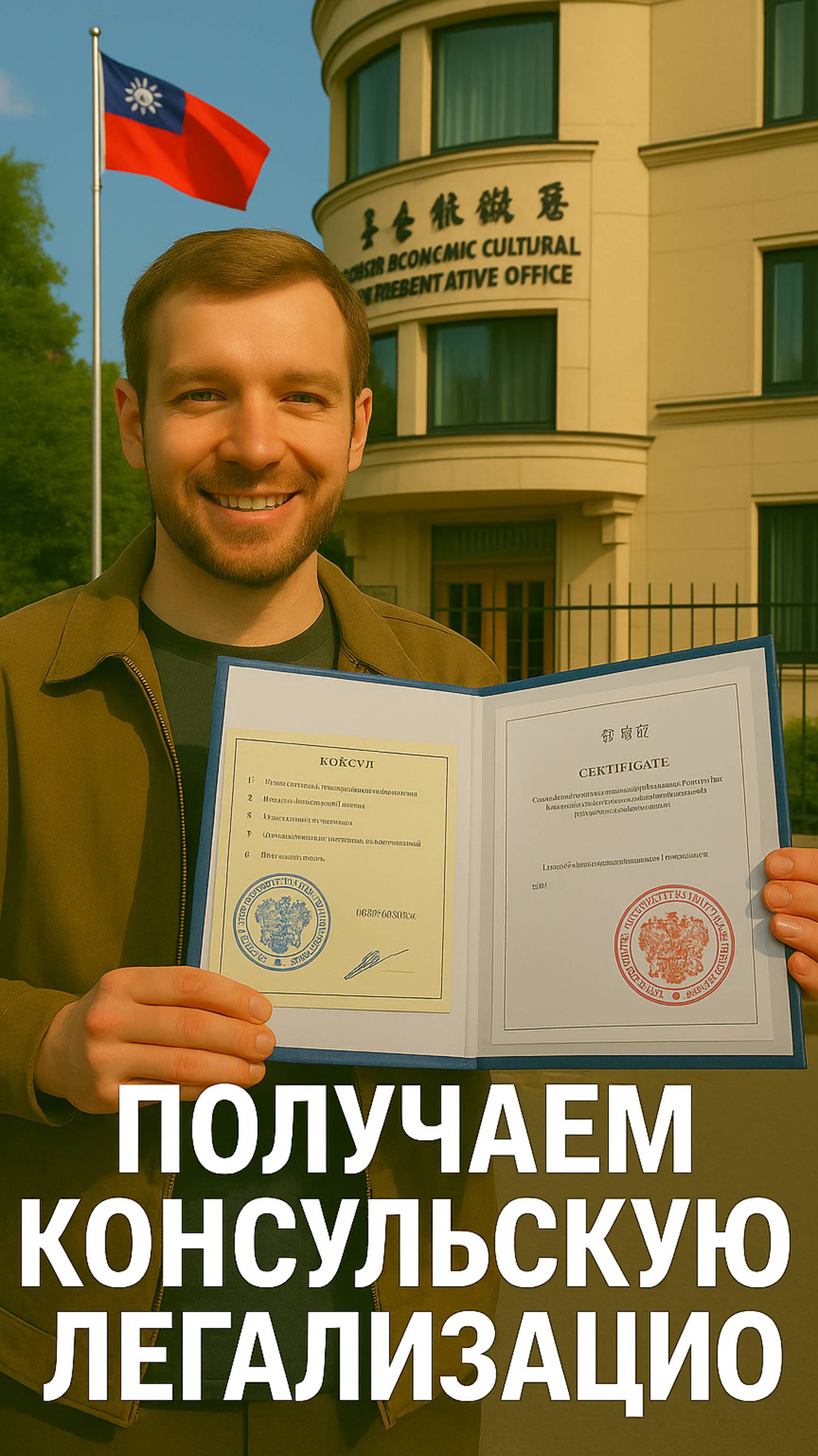 📹 Документы готовы!
Забираем легализованные бумаги прямо из консульства Тайваня 🇹🇼
