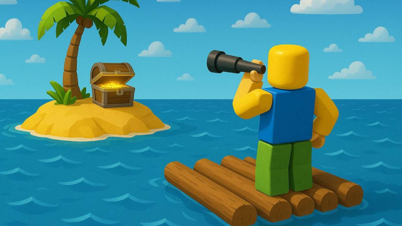 Плыву до сокровищ на своем корабле в РОБЛОКСЕ!