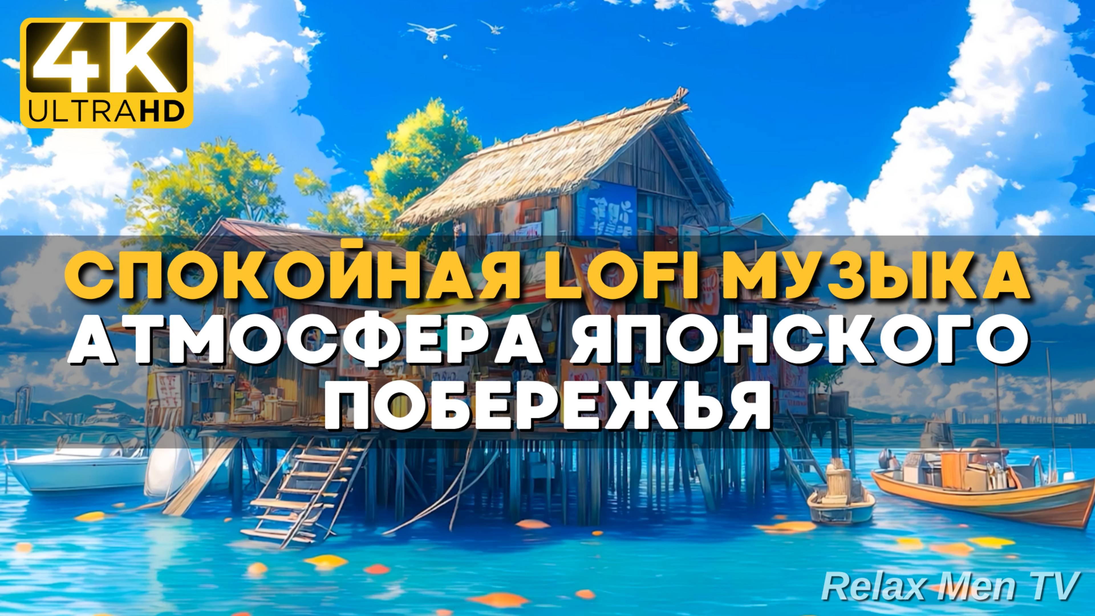 4К Релакс Lo-Fi музыка 🌸 Атмосфера японского побережья и спокойная музыка 🌊 смотреть онлайн