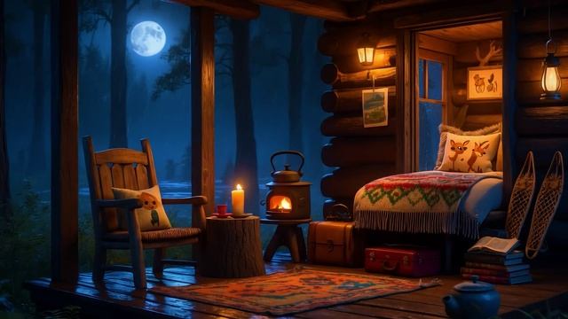 Heavy Rain and Thunder on a Cozy Cabin Porch – Sleep, Relax, Study смотреть онлайн
