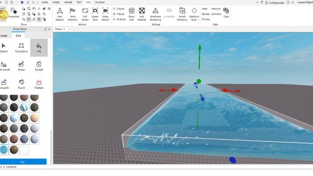 Как сделать воду и покрасить ее в Roblox Studio смотреть онлайн