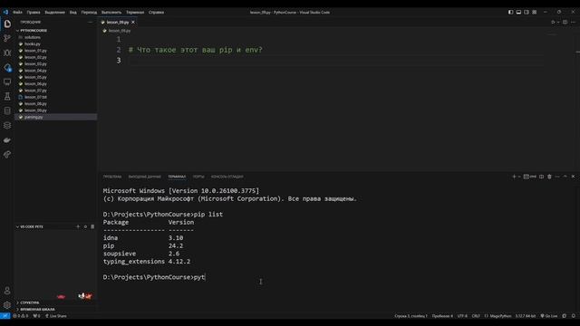 Виртуальное окружение Python за 5 минут! Что такое PIP и зач смотреть онлайн
