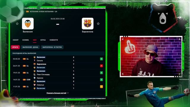 ⚽ Валенсия Барселона прогноз на футбол сегодня кубок
