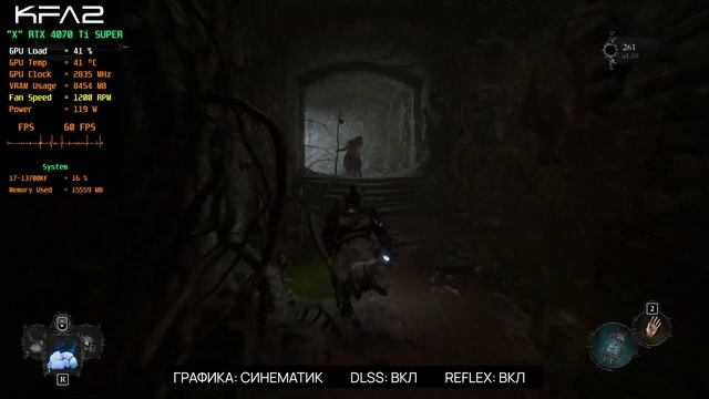 KFA2 X GeForce RTX 4070 Ti SUPER 3FAN Black / Lords Of The Fallen в 1440p с DLSS