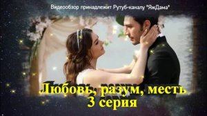 Обзор турецкого сериала "Любовь, разум, месть" 3 серия