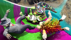 Тралала Тралала и Поппи играют в игровой отряд сумасшедшая водная горка в GTA 5