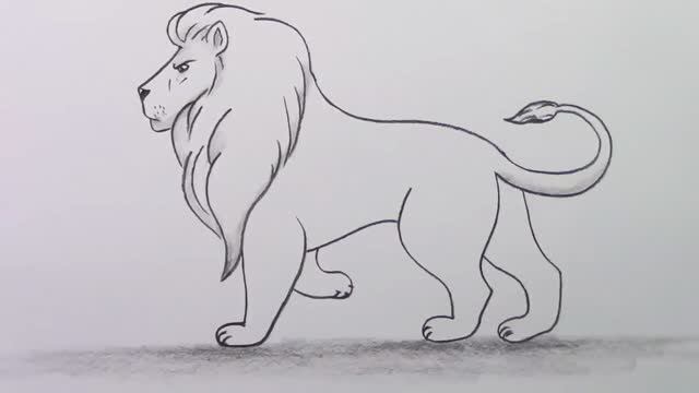 Как нарисовать льва шаг за шагом, легкие рисунки карандашом смотреть онлайн