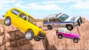 Движение вниз Утес смерти Адская горка Лесенка ВeamNG Drive Улетел на тачке И разбил авто в хлам