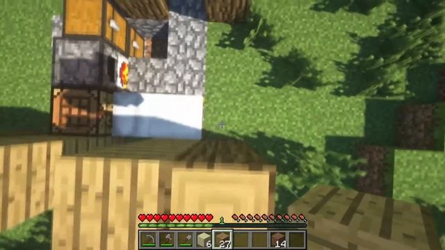 Стартовый красивый дом для выживания в Майнкрафт (Minecra смотреть онлайн