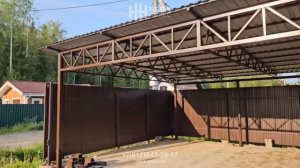 Односкатный навес для автомобиля из профлиста