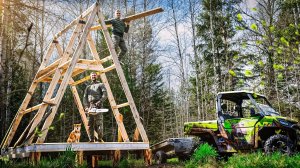 СТРОИМ НОВЫЙ ДОМ-ШАЛАШ В ЛЕСУ | ВОССТАНАВЛИВАЕМ СГОРЕВШУЮ ИЗБУ СВОИМИ РУКАМИ ЗАНОВО - ТАЕЖНЫЙ ДВОР